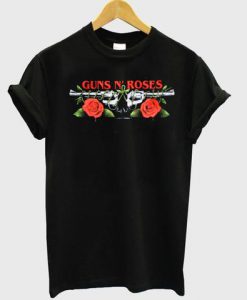 Guns And Roses Flowers T Shirt