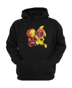Baby Pikachu Pokemon and Deadpool Hoodie