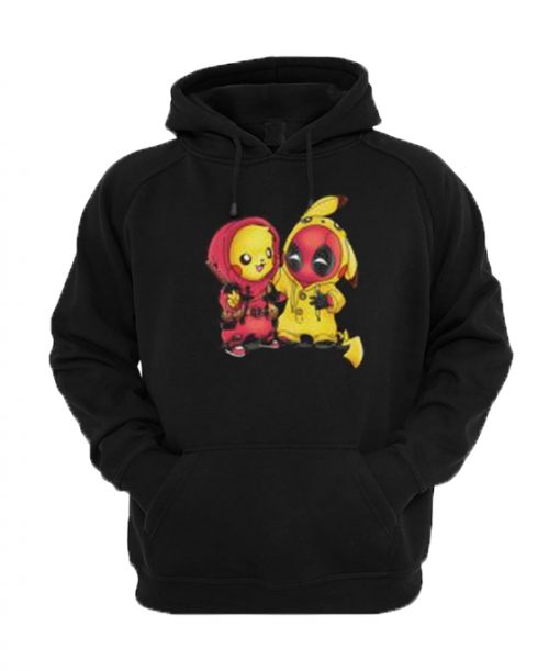 Baby Pikachu Pokemon and Deadpool Hoodie