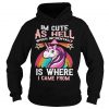 I’m cute as hell which incidentally is where I came from Unicorn Hoodie