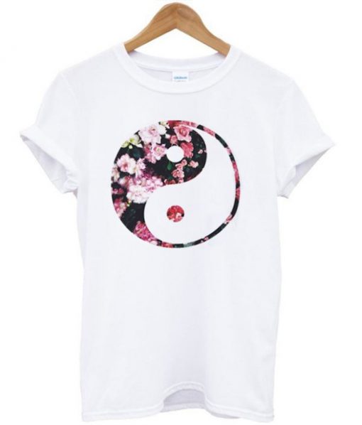 Flowers Yin Yang Art T-shirt