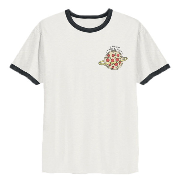 I am from planet pizza ringer t-shirt