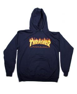 Thrasher Flame Hoodie Navy