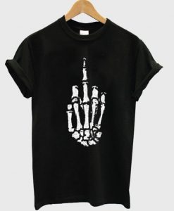 Fuck Off Skeleton Hand Sign Tshirt