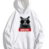 Meow Cat Graphic Hoodie