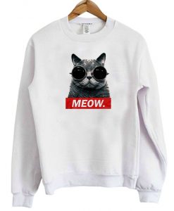 Meow Cat Graphic Sweatshirt