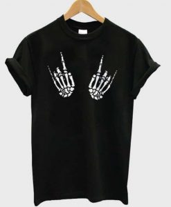 Skeleton Rock Hand T-shirt