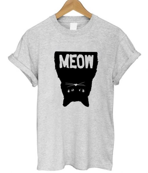 Upside Down Cat Meow T-Shirt