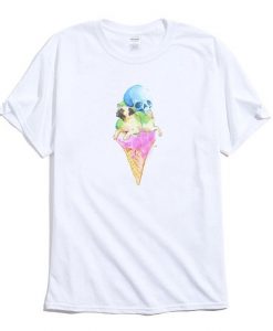 Ice Cream Pug Skull T-Shirt