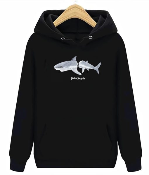 Shark Print Logo Hoodie