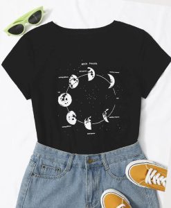 Round Neck Moon Phases Tee