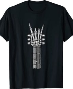 Guitar Neck With A Sweet Rock On Skeleton Hand T-Shirt