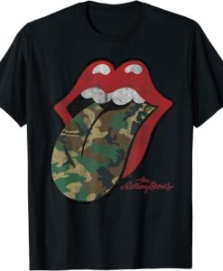 Rolling Stones Distressed Camo Tongue T-Shirt