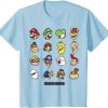 Nintendo Super Mario Character Faces Grid Graphic T-Shirt