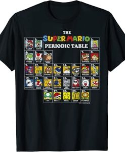 Super Mario Periodic Table Of Characters Graphic T-Shirt