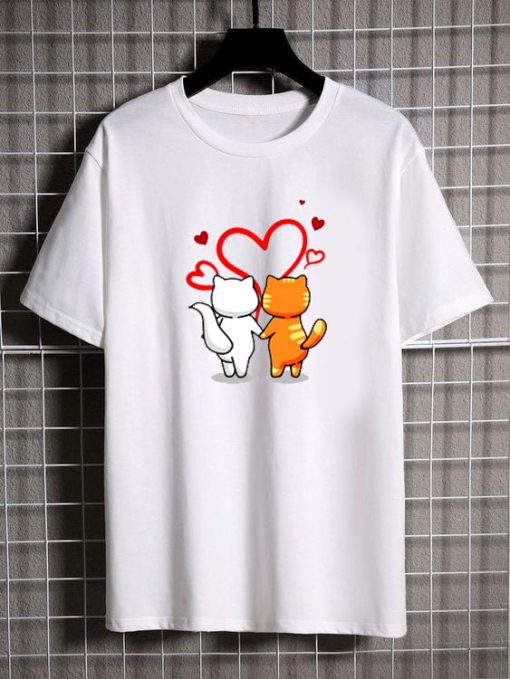 Valentine's Day Cute Couple Cat Love Shirt AL